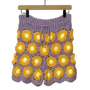 NWT Tach Clothing Gloria Crochet Shorts - Purple - Medium
